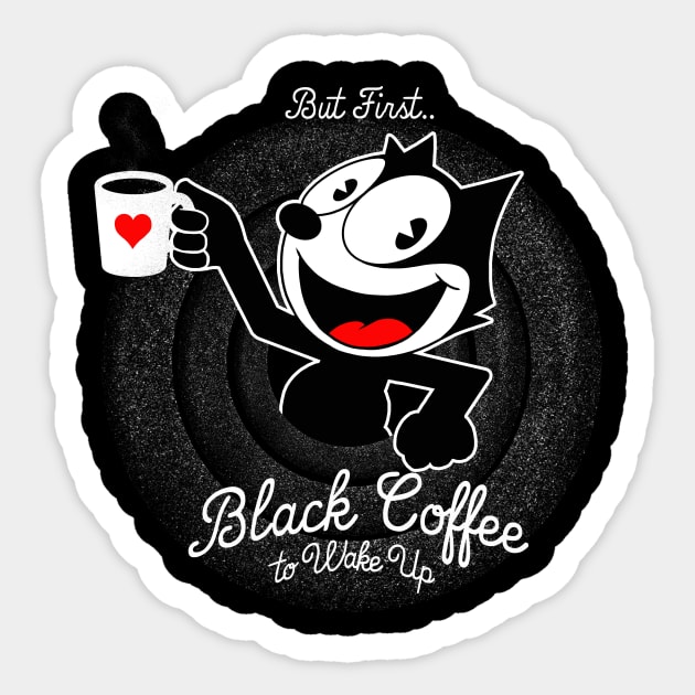 But First black Coffee Sticker by Eoli Studio